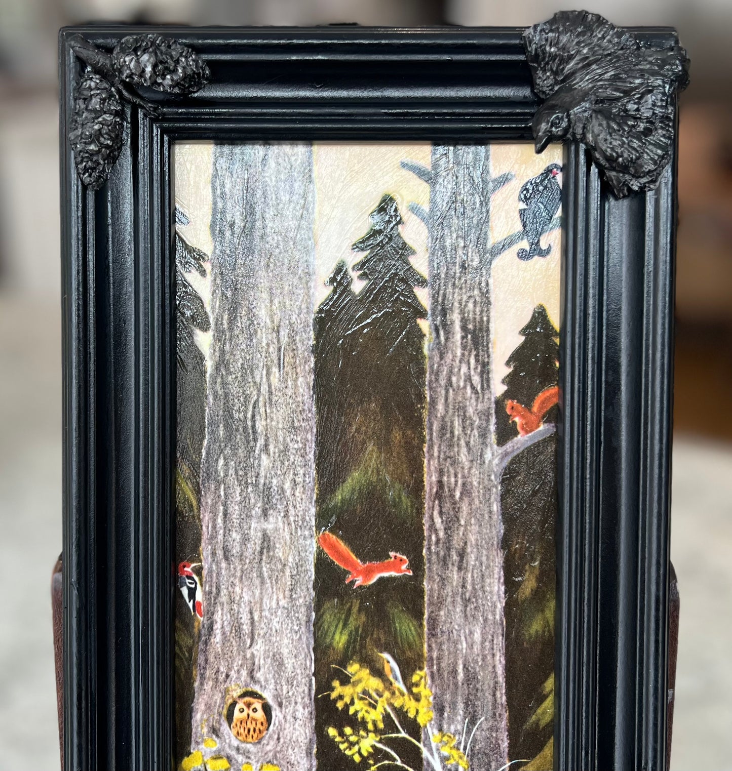 Illustration of Little Red Riding Hood, 7X14 framed page from Vintage Children's Book