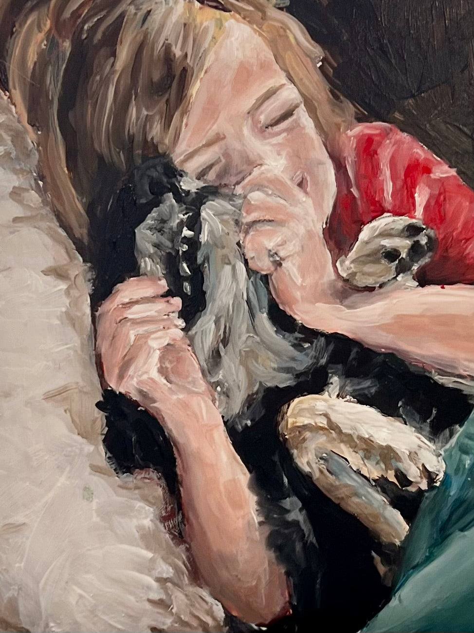 "Girl's Best Friend" 8x8 Oil on Art Board