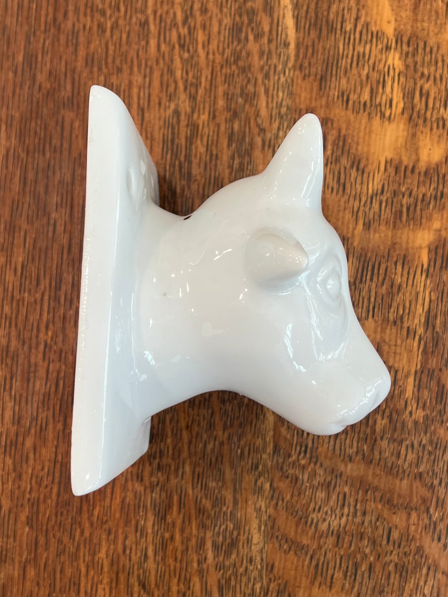 Vintage White Ceramic Cow Hook/Hanger