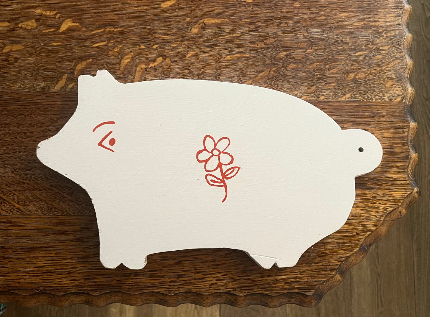 Handmade Pale Pink Pig Cutting Board