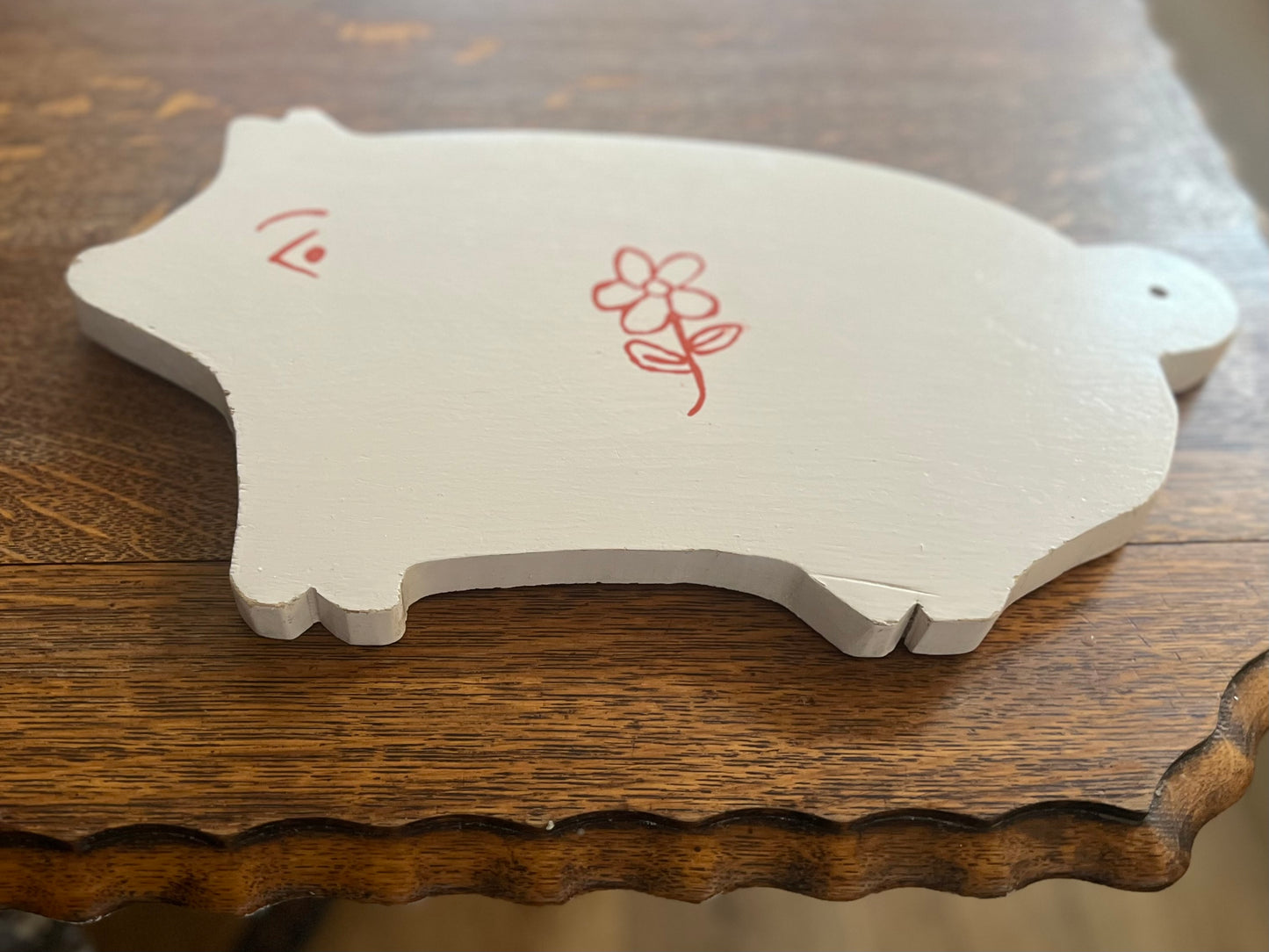 Handmade Pale Pink Pig Cutting Board