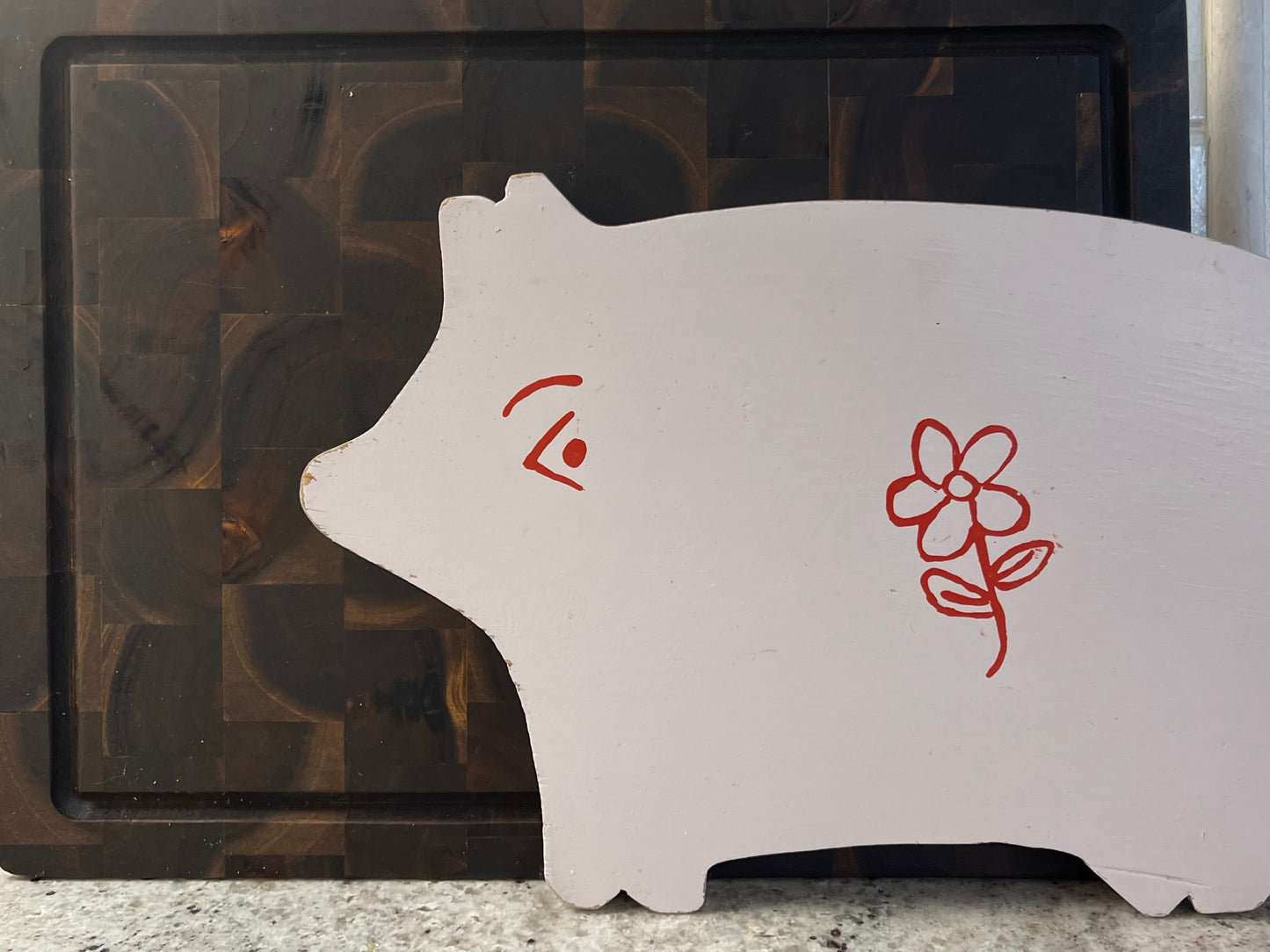Handmade Pastel Pig Cutting Board