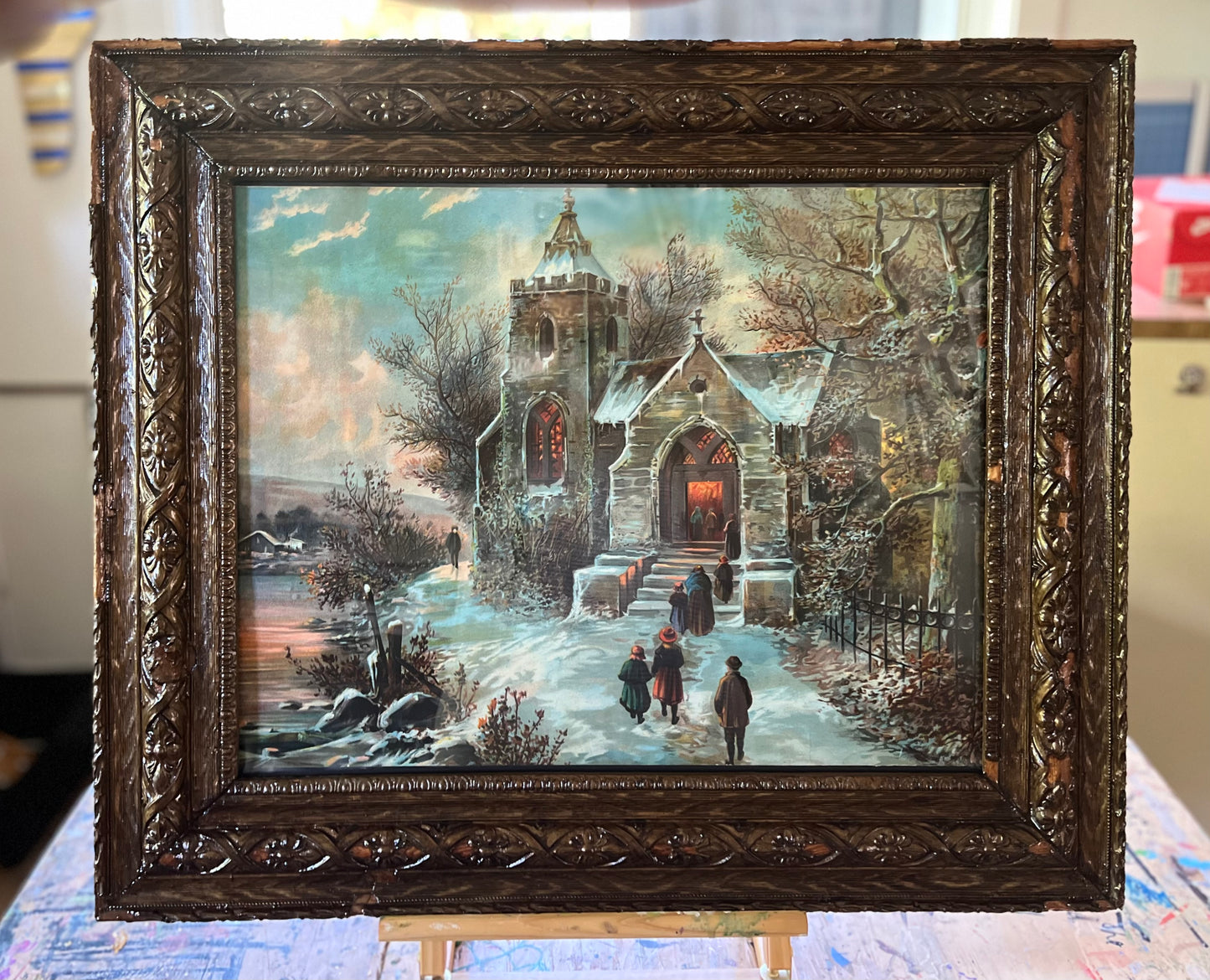Moody, Broody Antique Print and Frame
