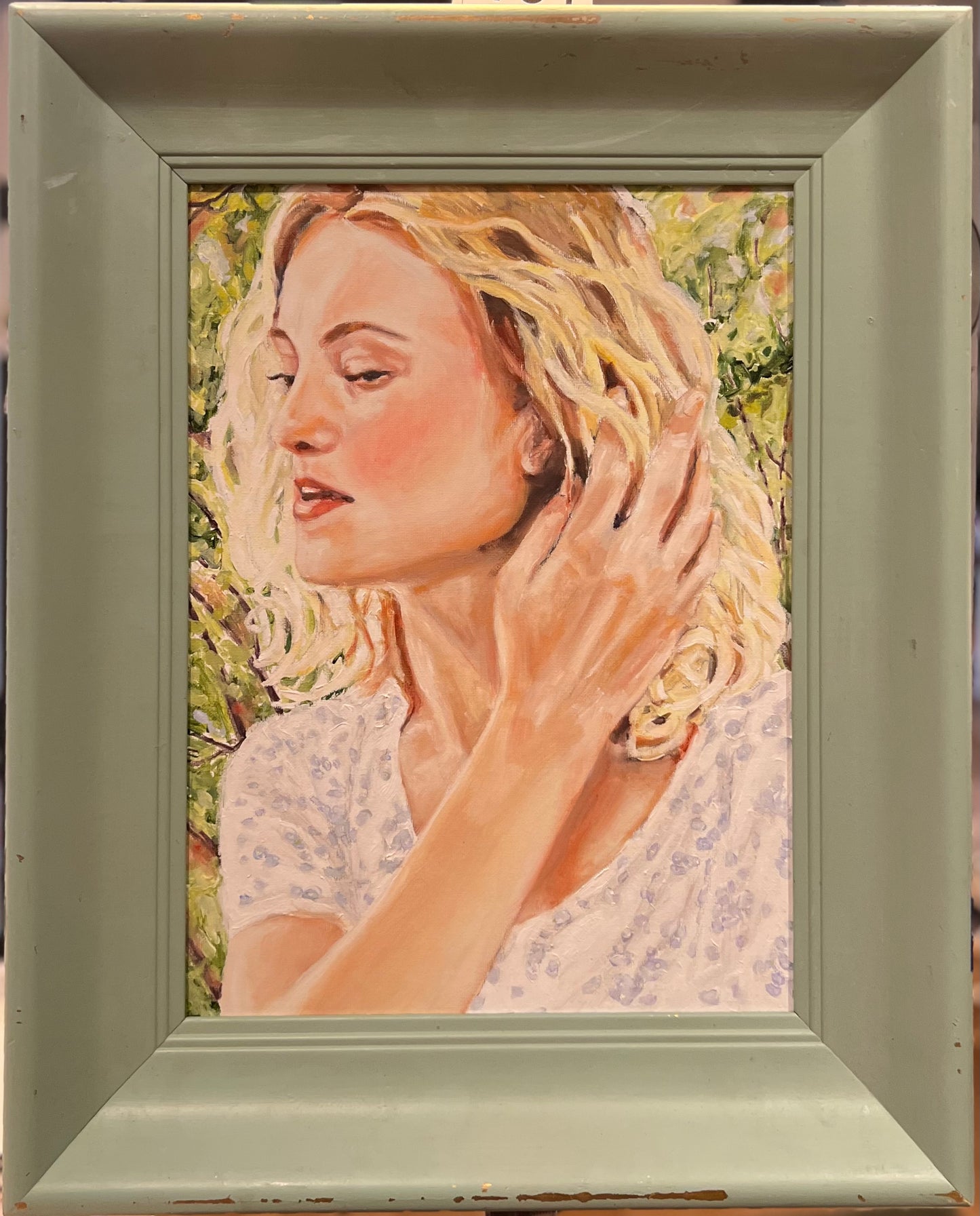 "Jada on a Spring Day" 14x17" Oil on Board