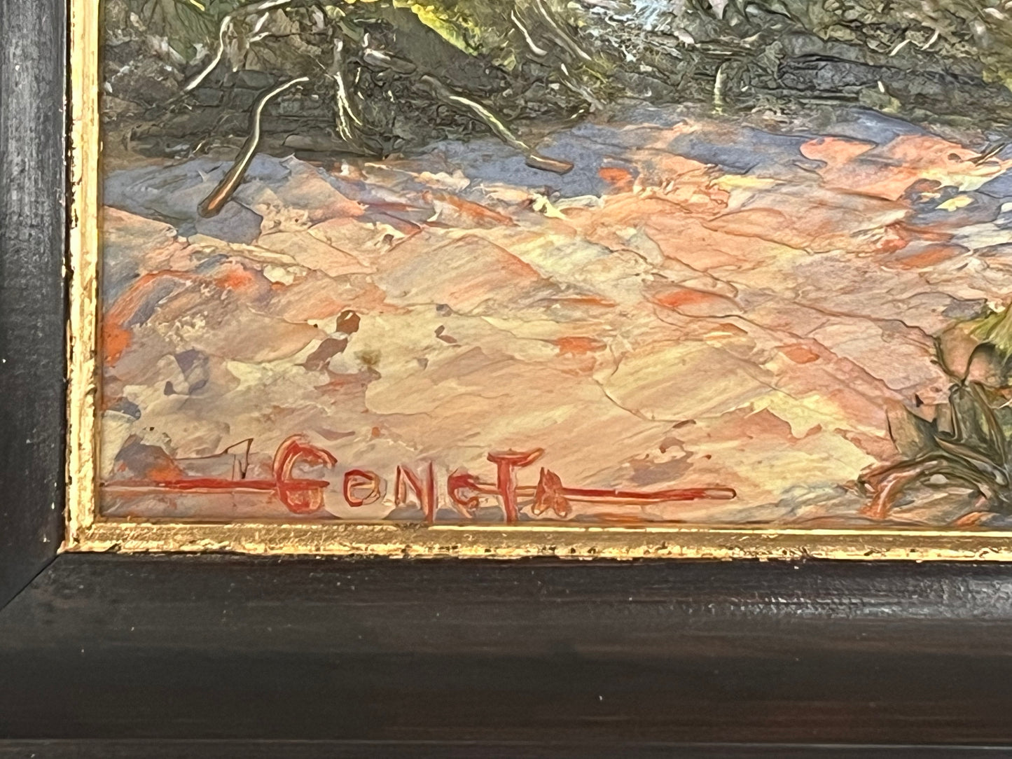 Vintage original oil painting, 11x14" desert mountain scene