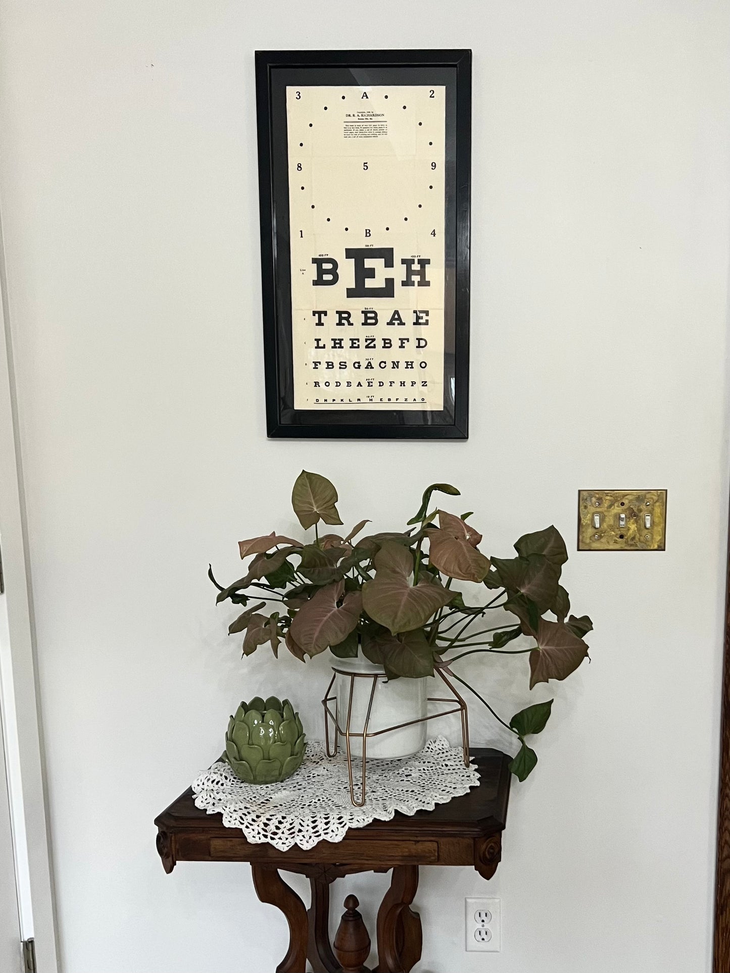 "Eye See You," 15x25.5 Framed Vintage Eye Chart