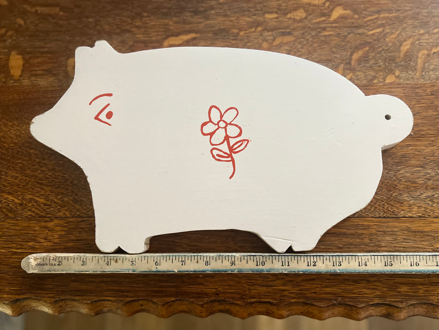 Handmade Pale Pink Pig Cutting Board